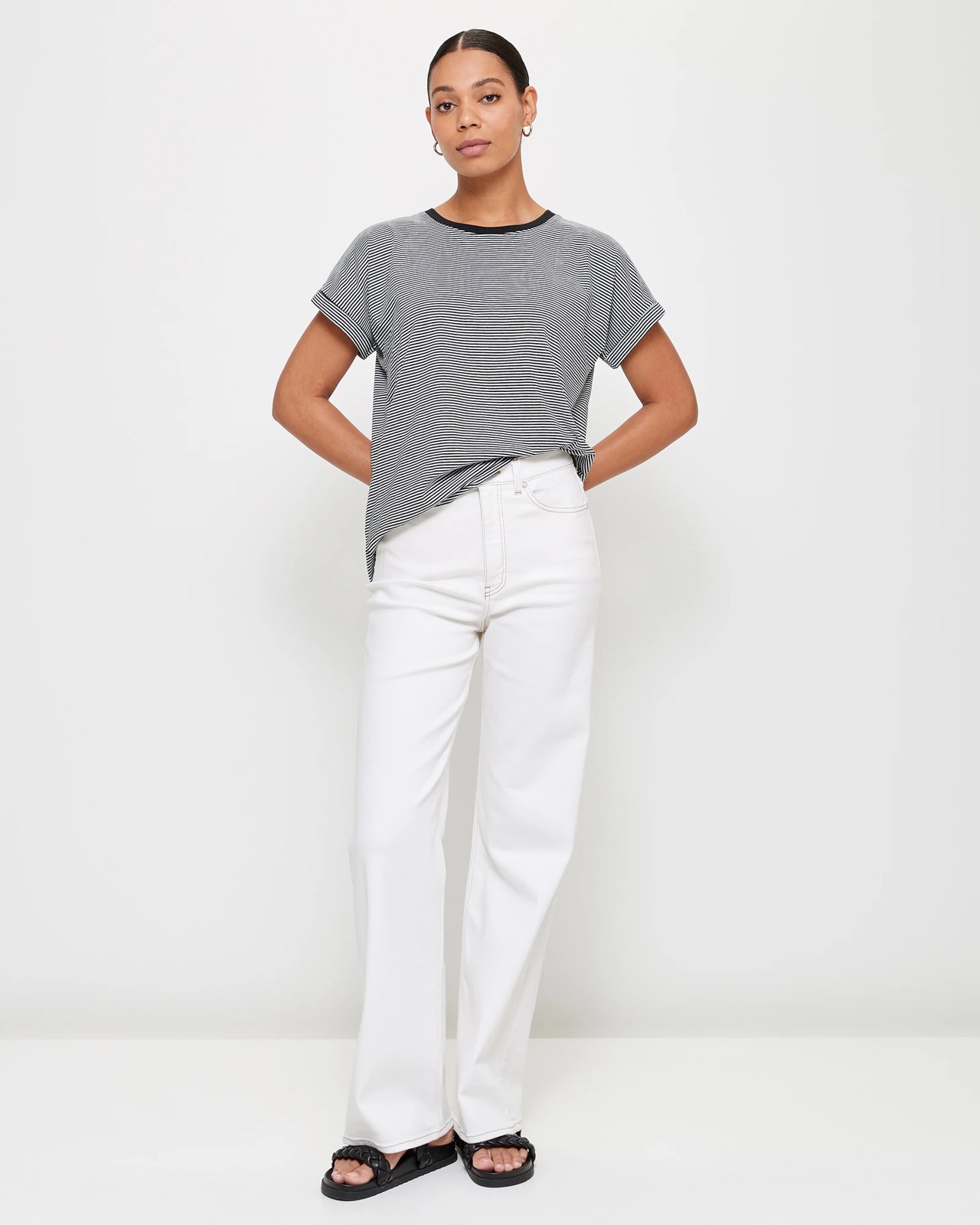 Australian Cotton Roll Cuff Slouchy T-Shirt 2 of 6