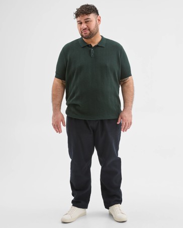 Plus Size Australian Cotton Blend Textured Polo Top