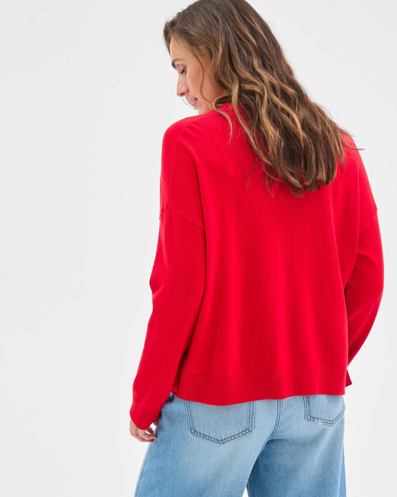 Australian Cotton Knit Cardigan - True Red 6 of 6