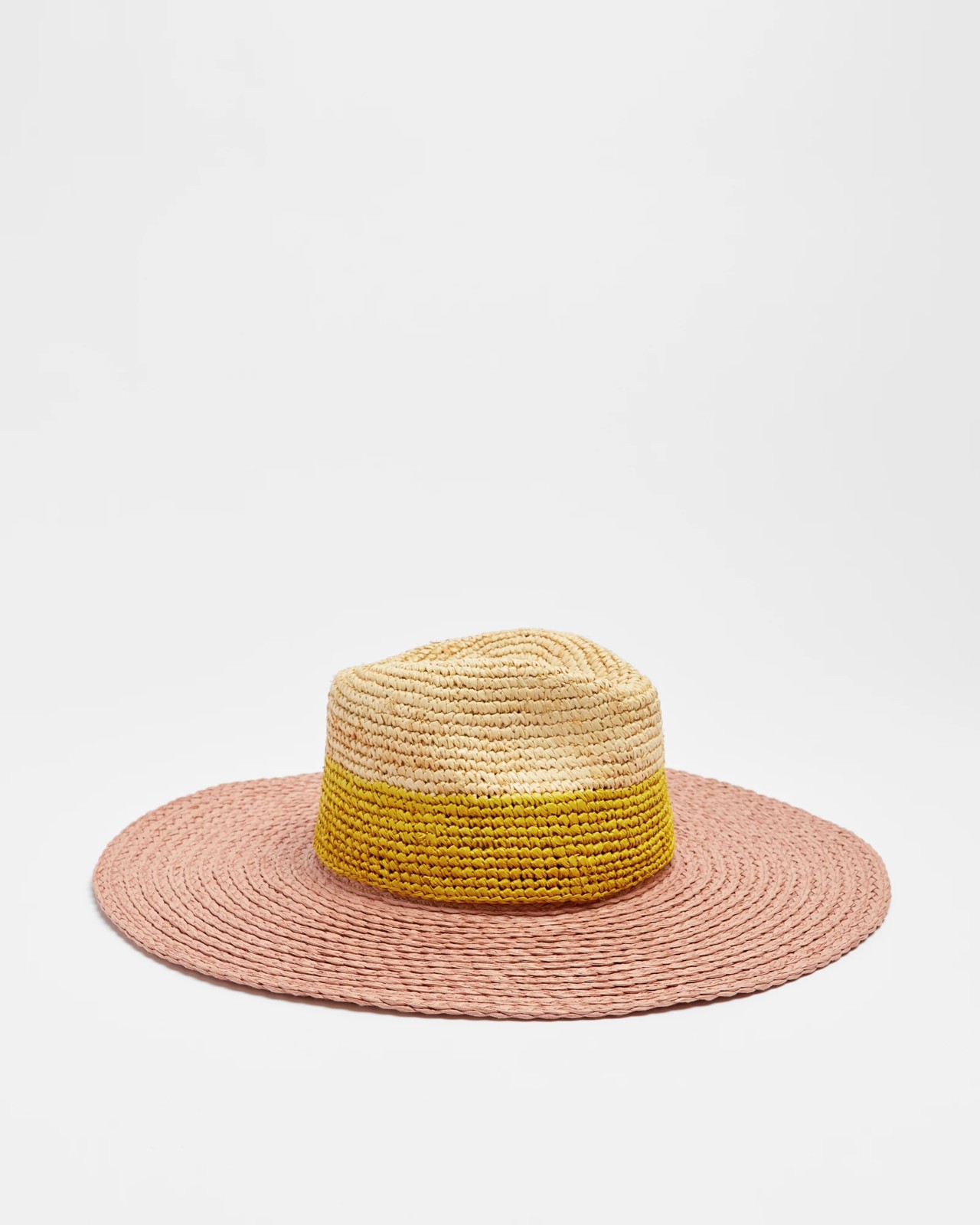 Womens Colour Block Straw Hat