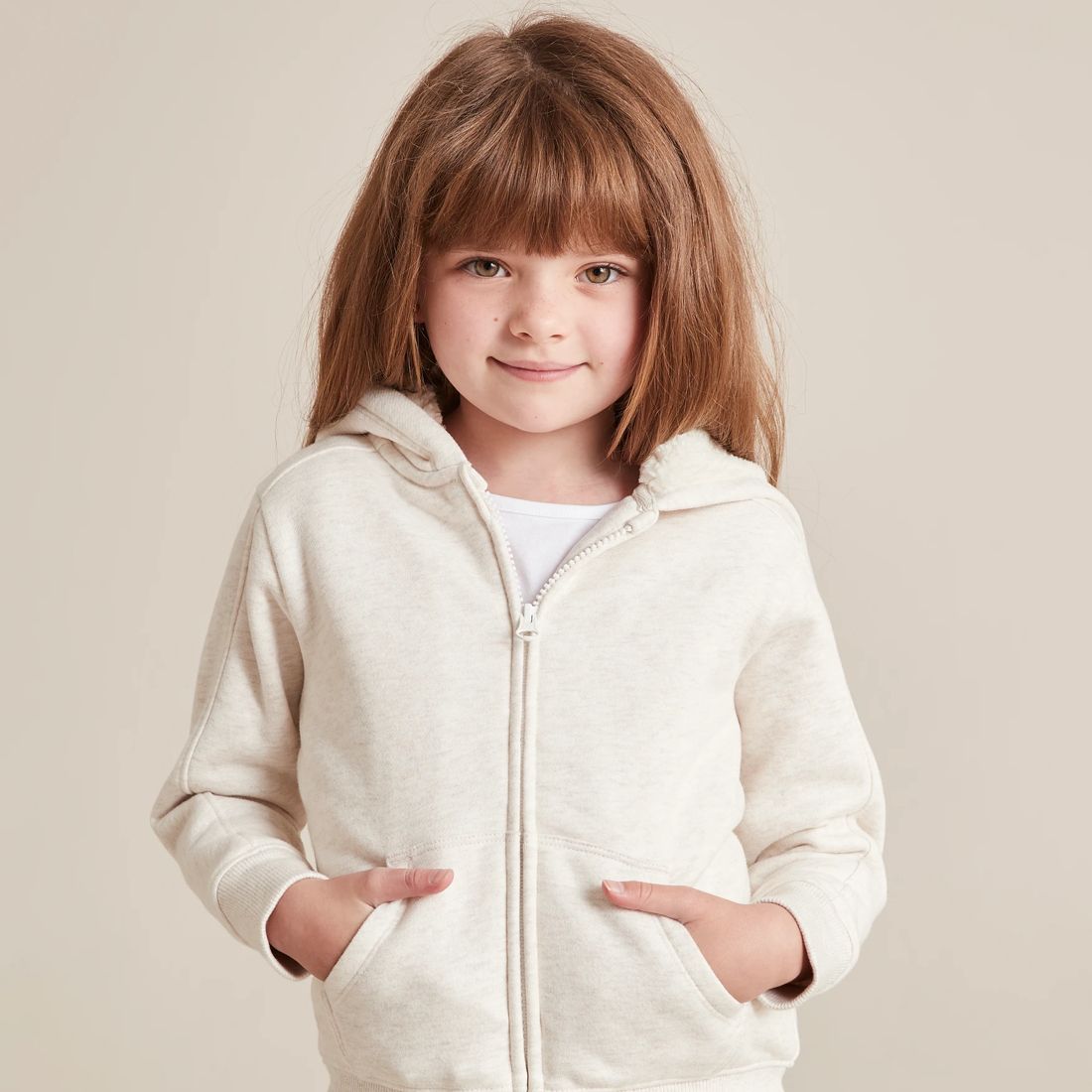 Sherpa Lined Zip Hoodie Cream Marle Target Australia