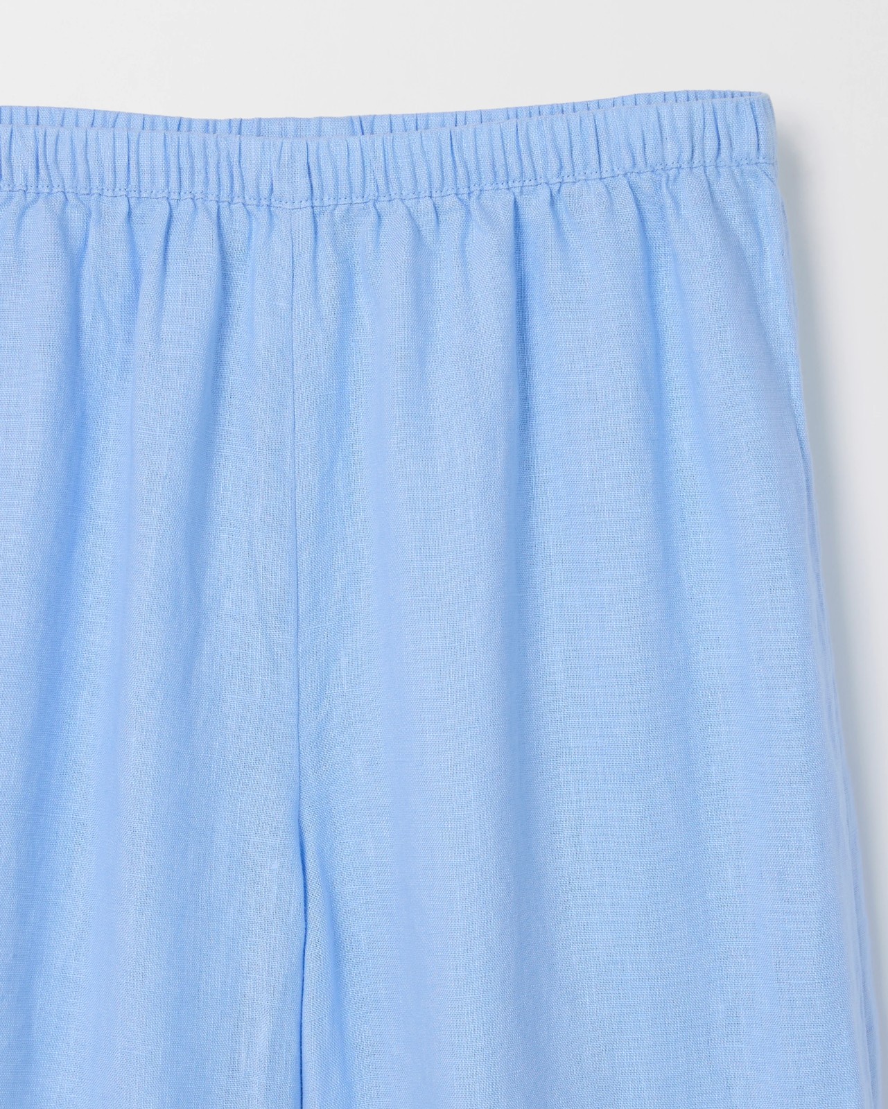 European Linen Wide Leg Pants - Blue 6 of 6