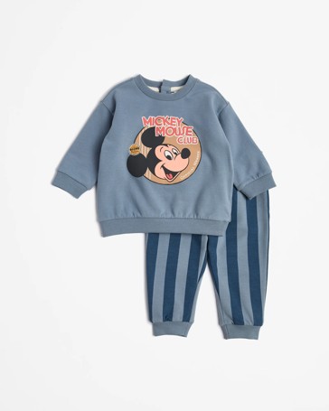 Baby Disney Mickey Mouse Organic Cotton Jumper and Trackpant 2 Piece Set