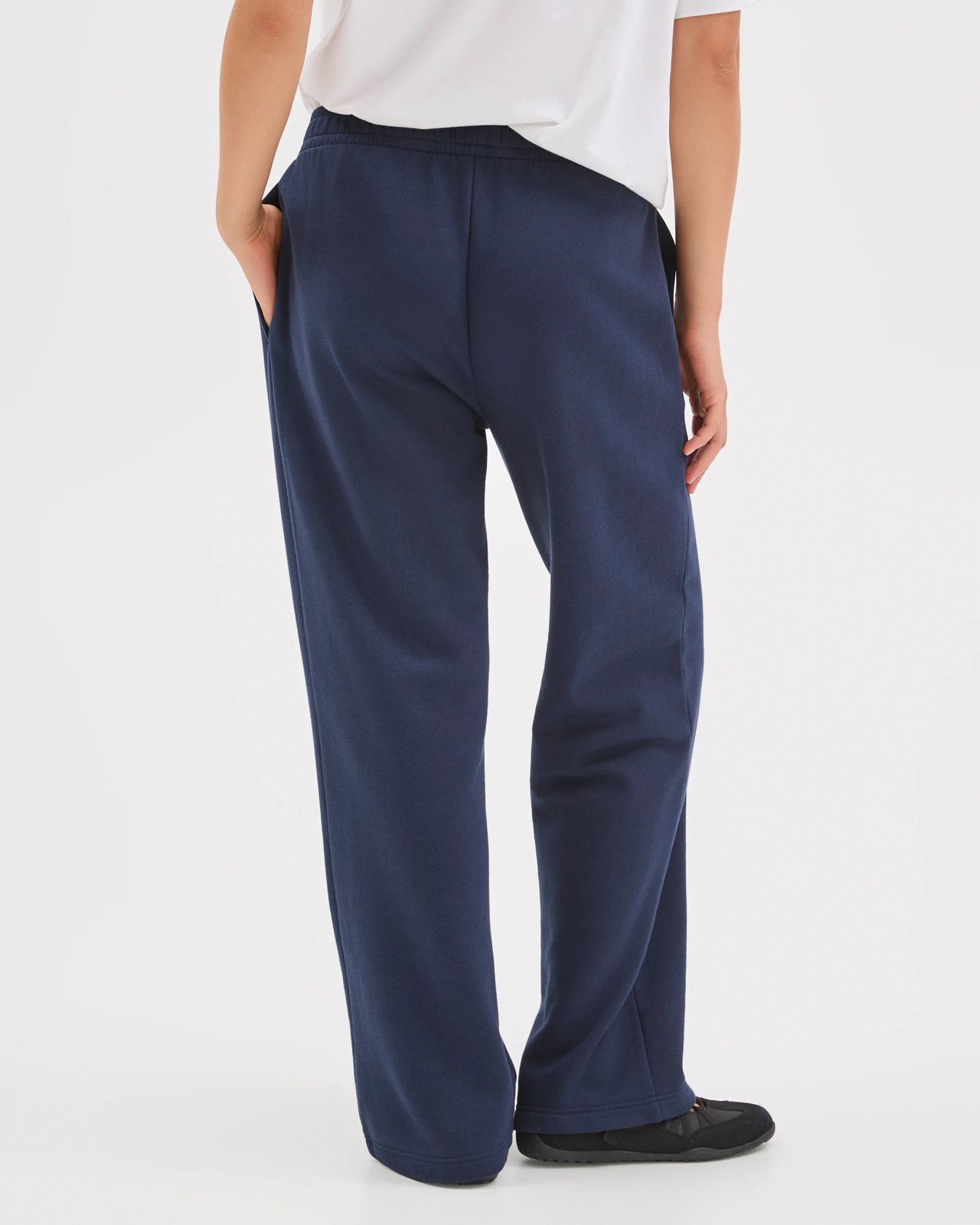 Active Australian Cotton Blend Straight Leg Fleece Trackpants - Marine Navy 4 of 6