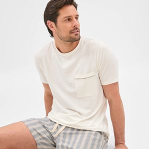 Mens Jersey/Chambray Pyjama Set