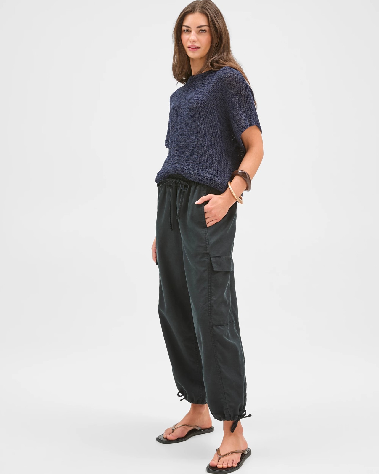 Petites Slub Utility Pants 2 of 5