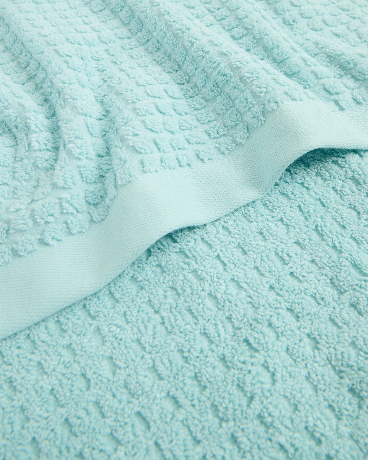 Cassie Textured Australian Cotton Bath Sheet - Aqua 2 of 3