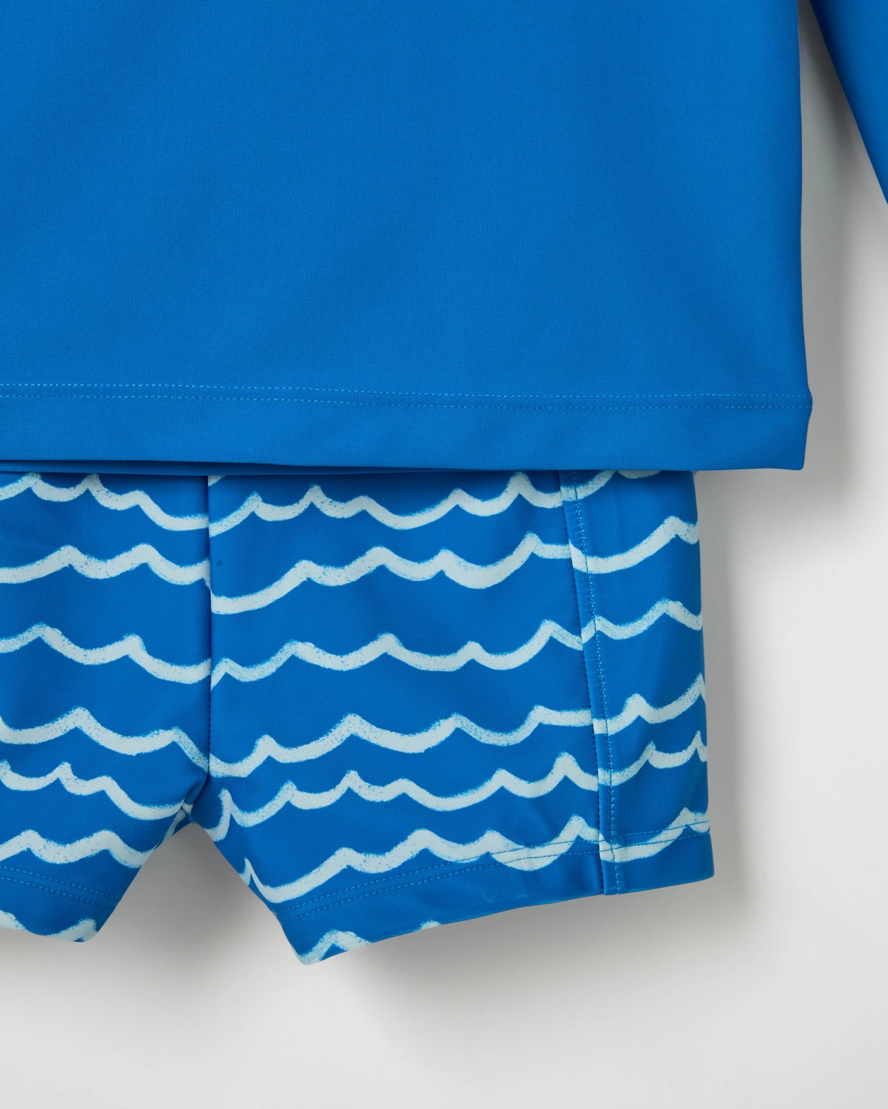 Long Sleeve Rash Vest and Trunks Swim Set - Blue 2 of 3
