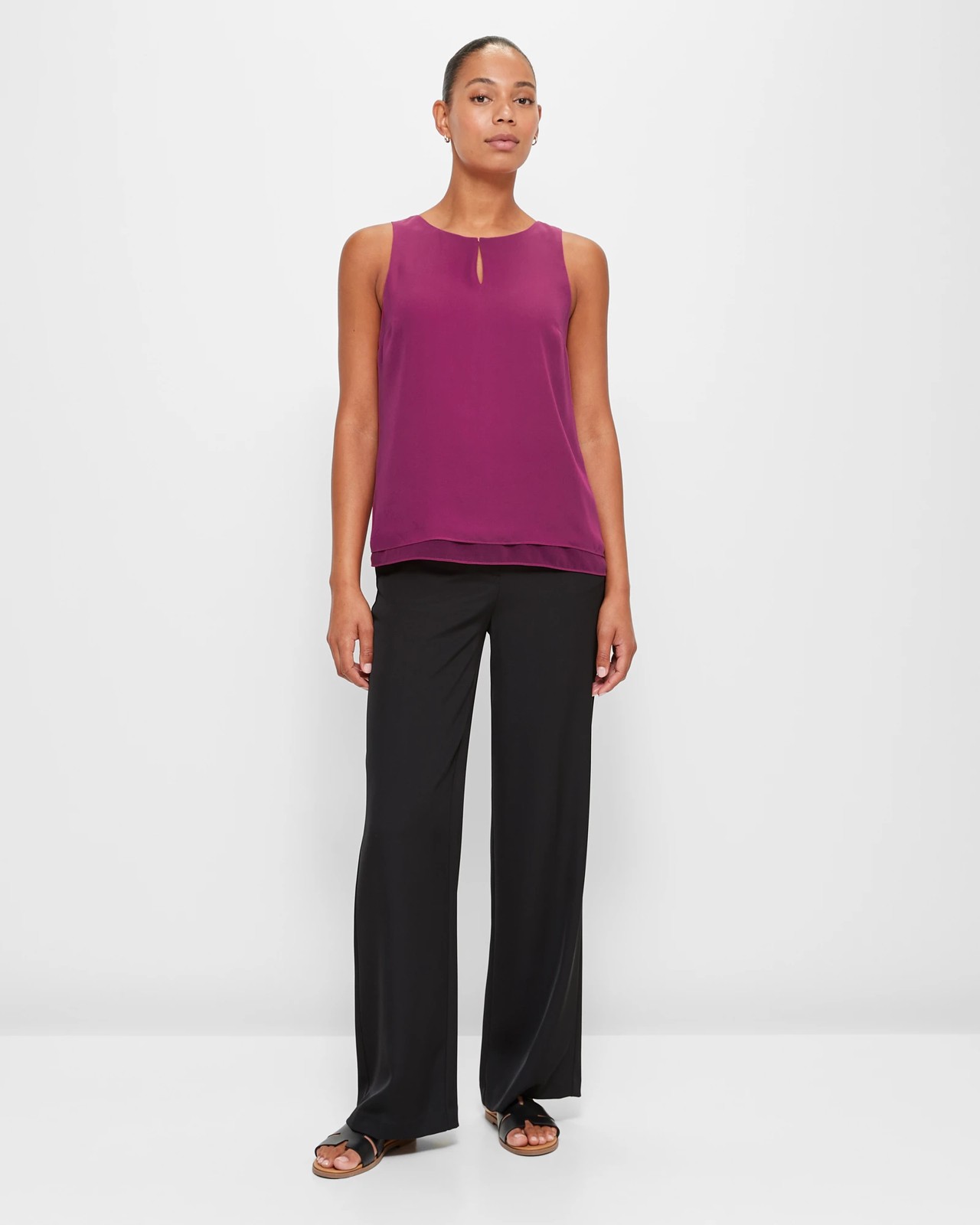 Sleeveless Drape Tank Top - Preview 2 of 5