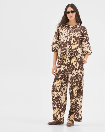European Linen Wide Leg Pants