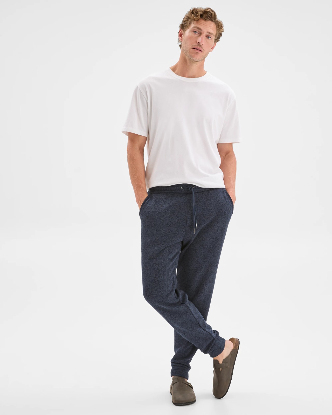 Cuffed Full Length Trackpants - Navy Marle 4 of 6