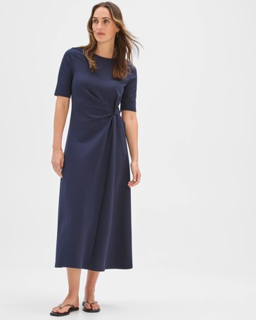 Preview Ponte Twist Detail Midi Dress