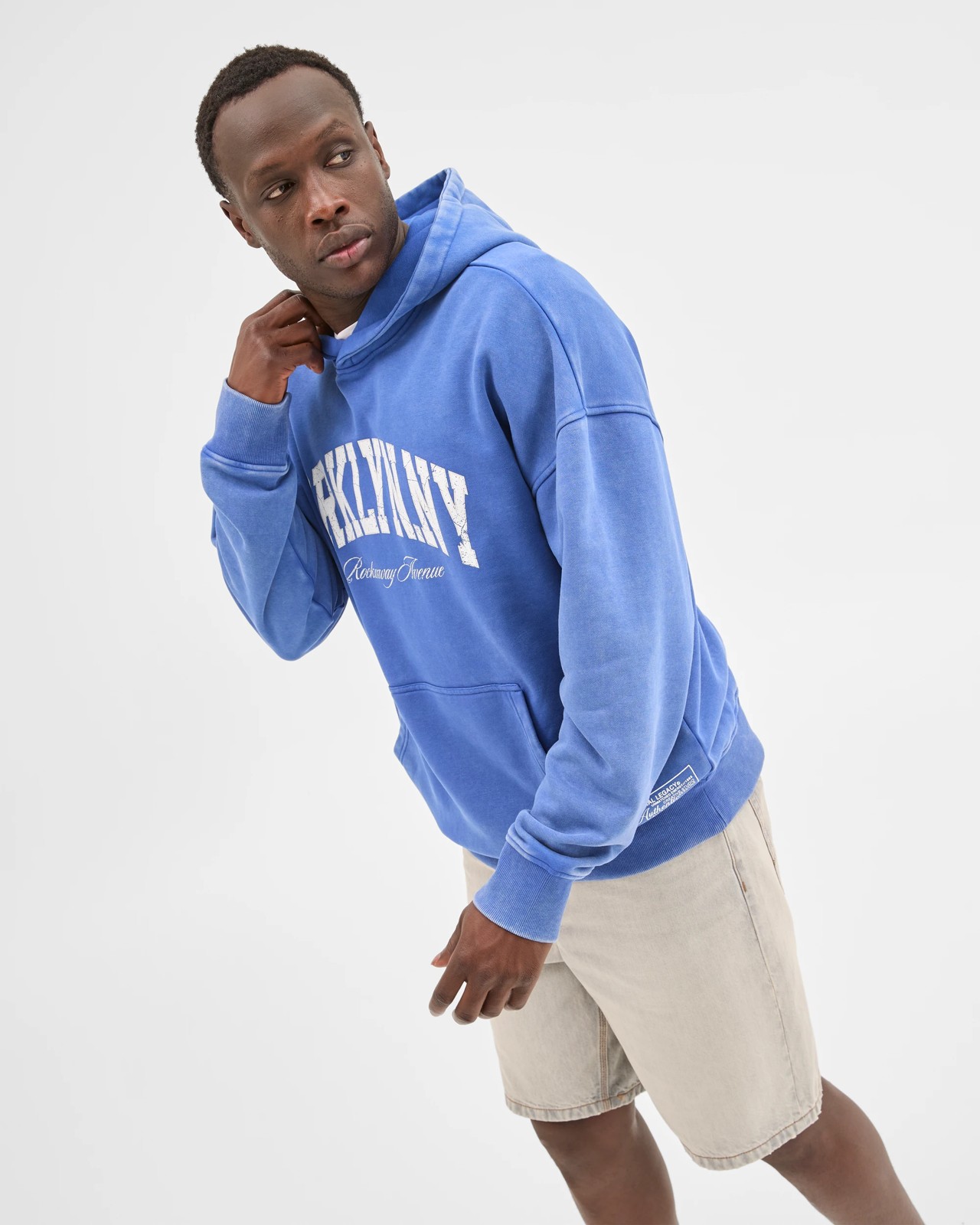 Commons Australian Cotton Blend Heavyweight Graphic Hoodie - Blue 5 of 5