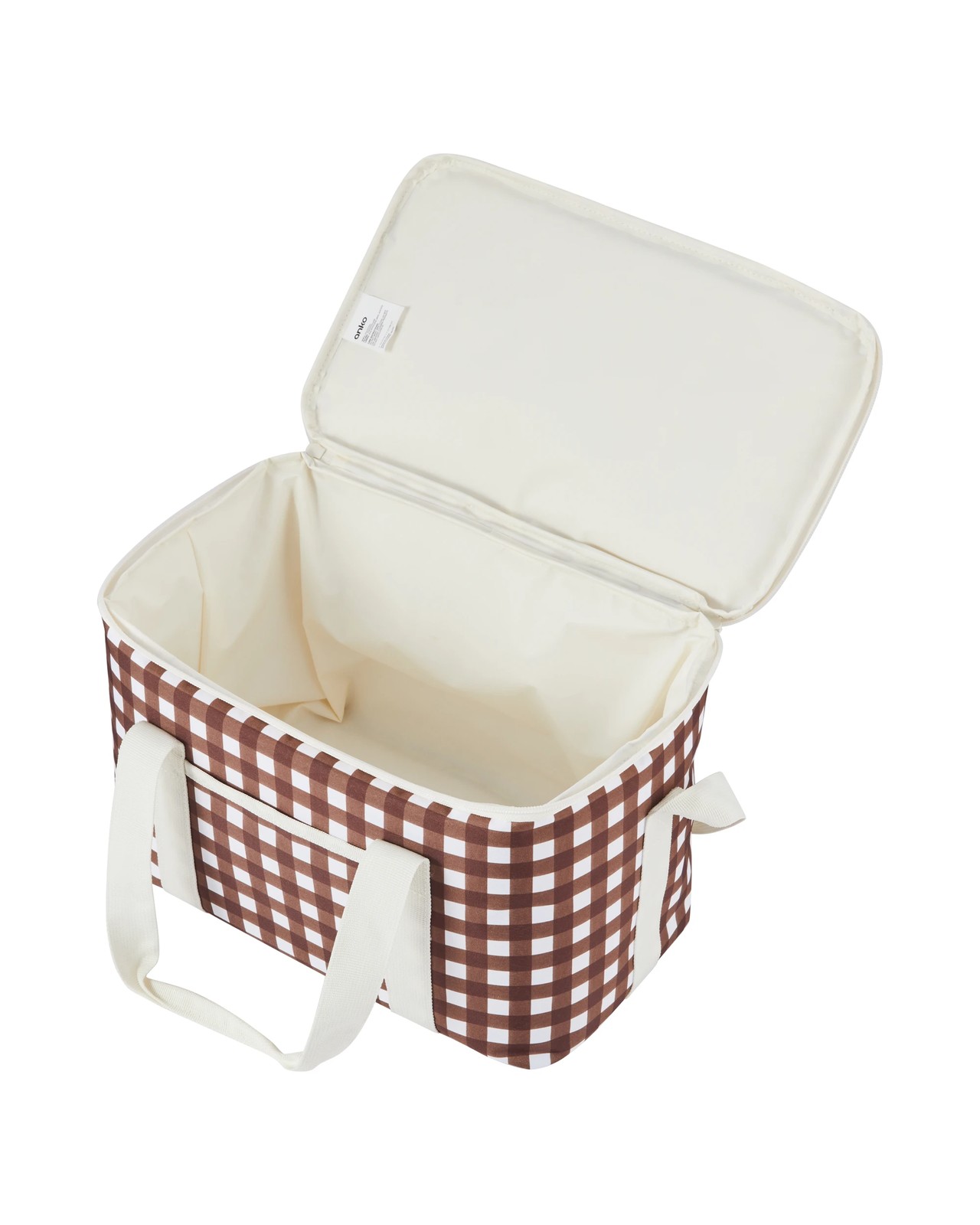 Anko Mocha Gingham Extra Large Insulated Lunch Bag 3 of 5