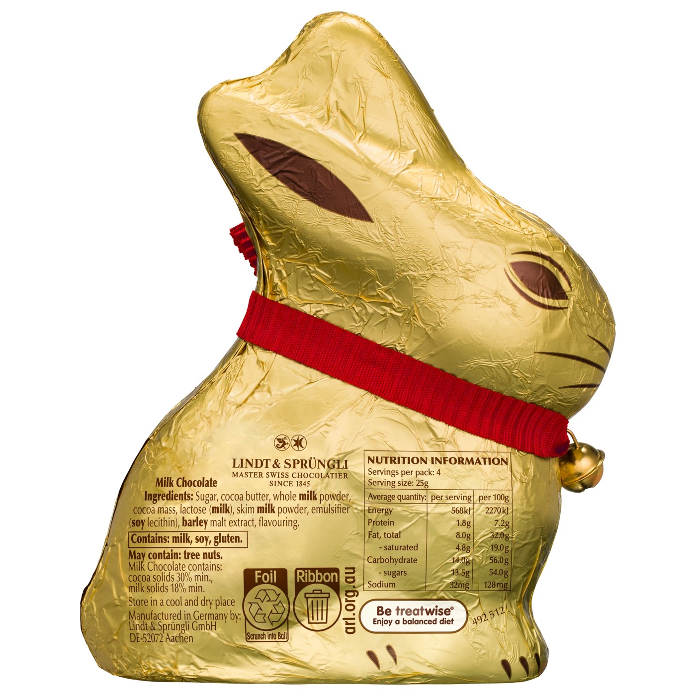 Lindt Milk Chocolate Gold Bunny 100g 2 of 6