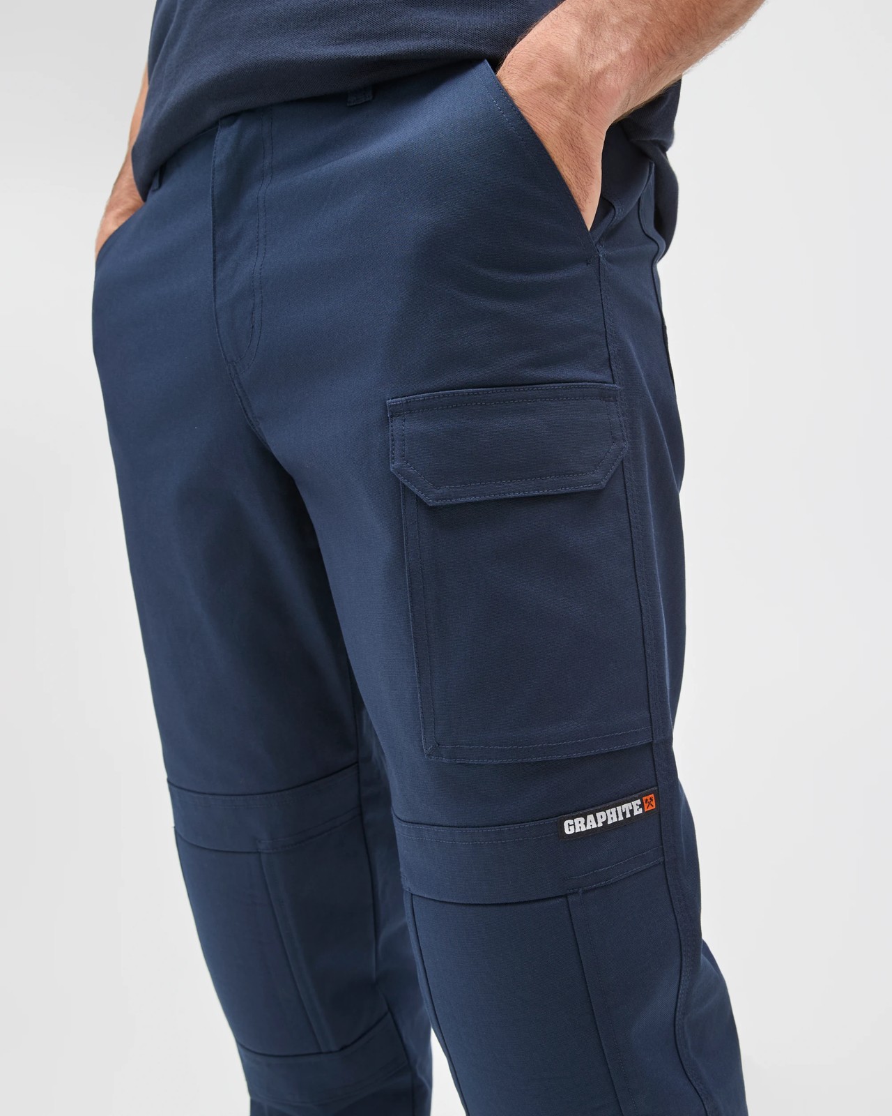 Australian Cotton Kneepad Work Performance Pants - Graphite - Navy Blue 5 of 5