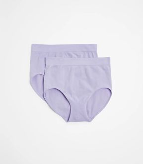 2 Pack Matte and Shine Seamfree Full Briefs - Crystal Mauve