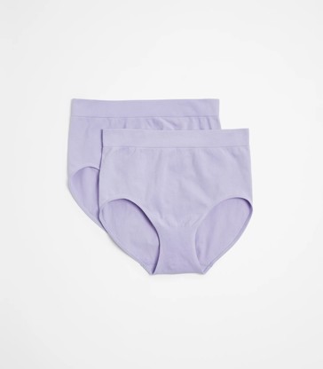 Shop Plus Size 2Pk Organic Cotton Lace Briefs in Blue, Sizes 12-30