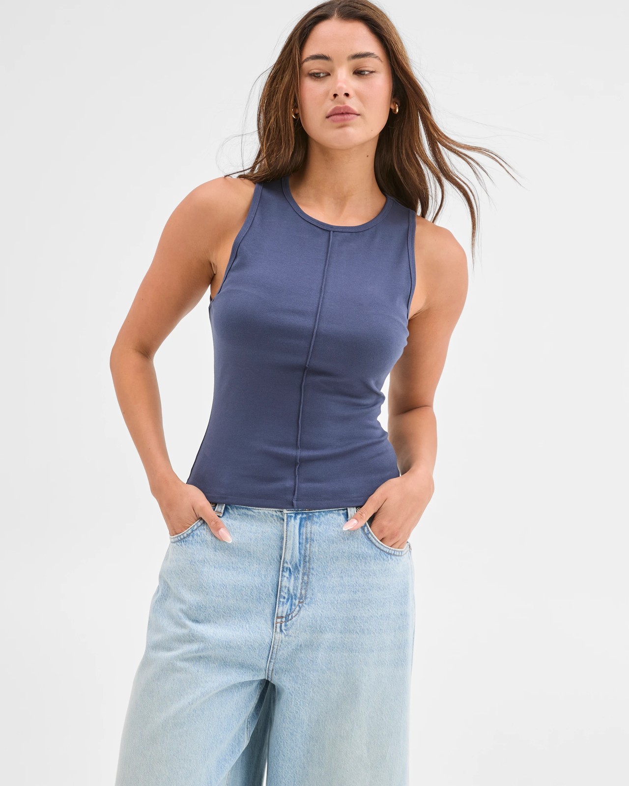 Lily Loves Australian Cotton Blend Exposed Seam Tank Top 2 of 6