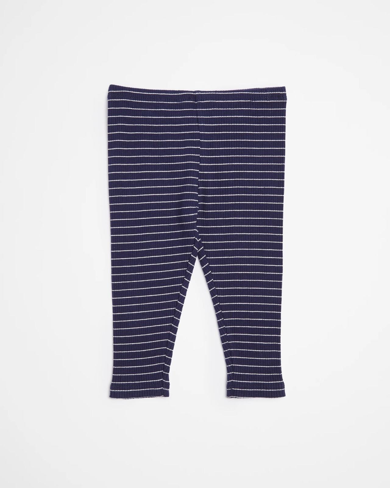 Baby Organic Cotton Rib Stripe Leggings - Navy Blue | Target Australia