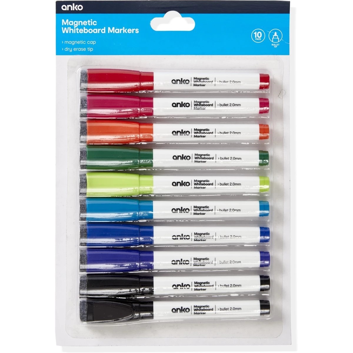 Anko 10-Pack Magnetic Whiteboard Markers