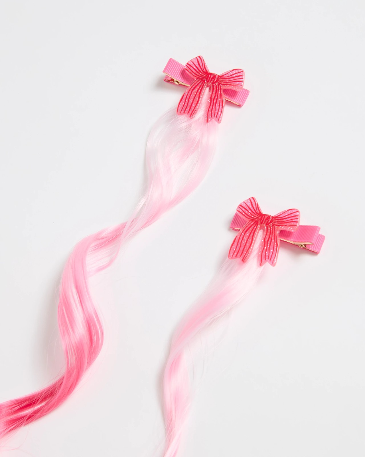 2 Pack Christmas Faux Hair Clips - Red 2 of 3