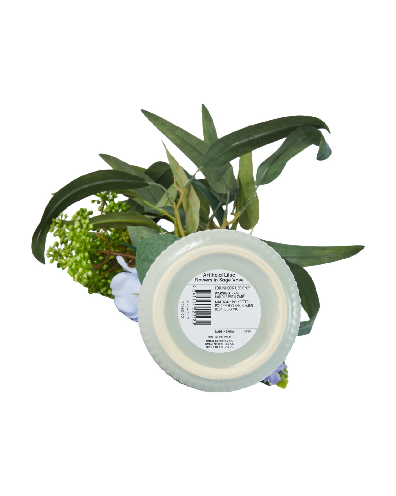 Anko Artificial Lilac Flowers in Sage Vase 5 of 5