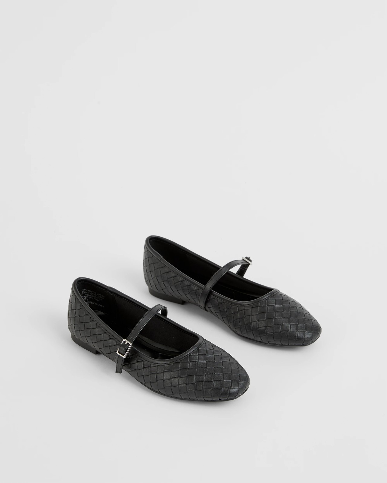 Easy Wear Ballet Flat - Black PU Weave 2 of 3