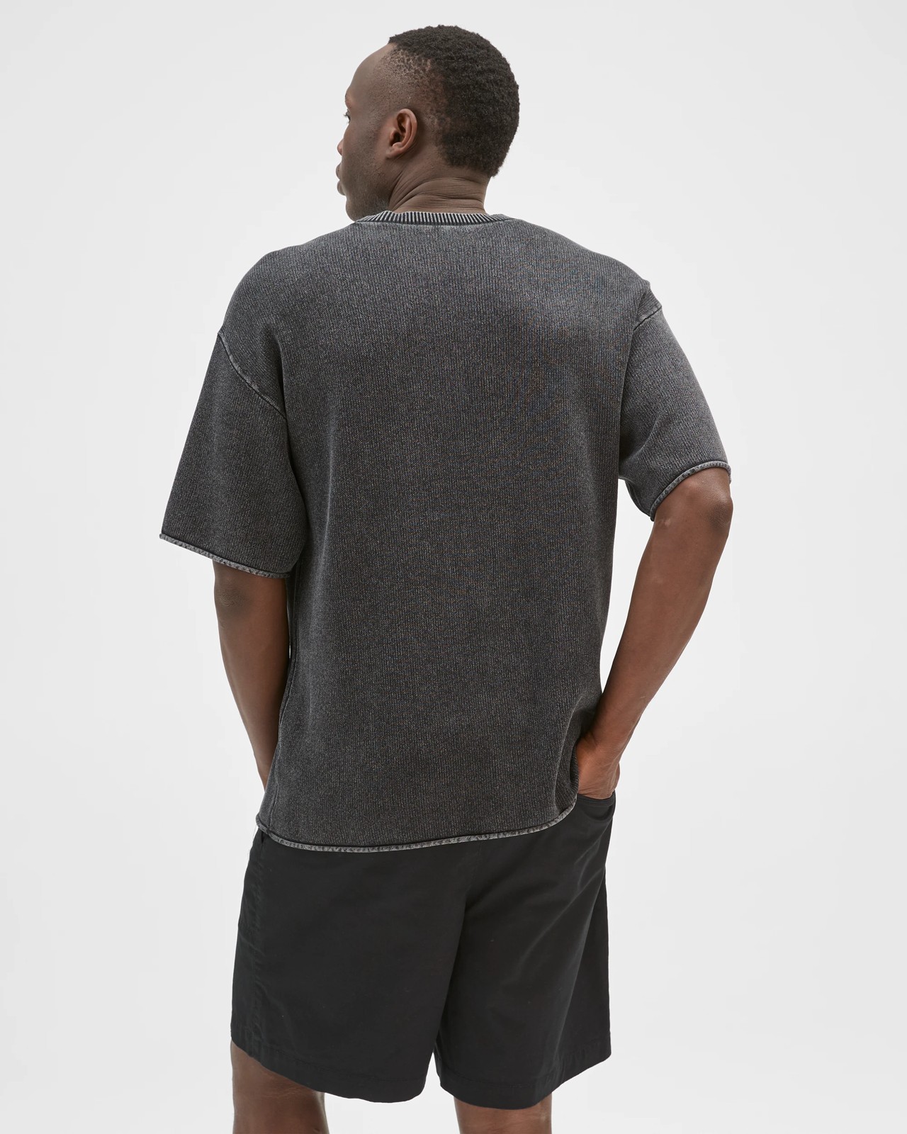 Commons Australian Cotton Fashion Knitted T-Shirt - Black Beauty 6 of 6