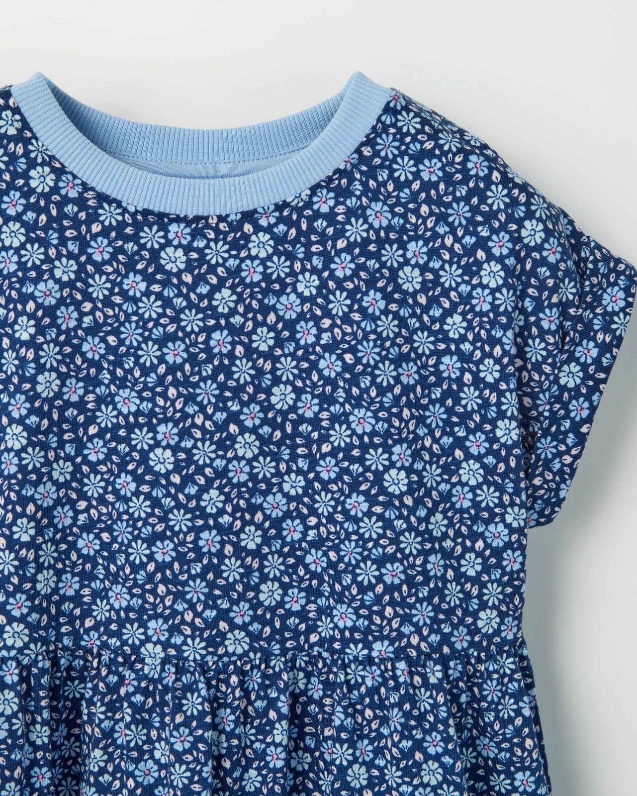 Australian Cotton Knit Dress - Blue Ditsy 6 of 6
