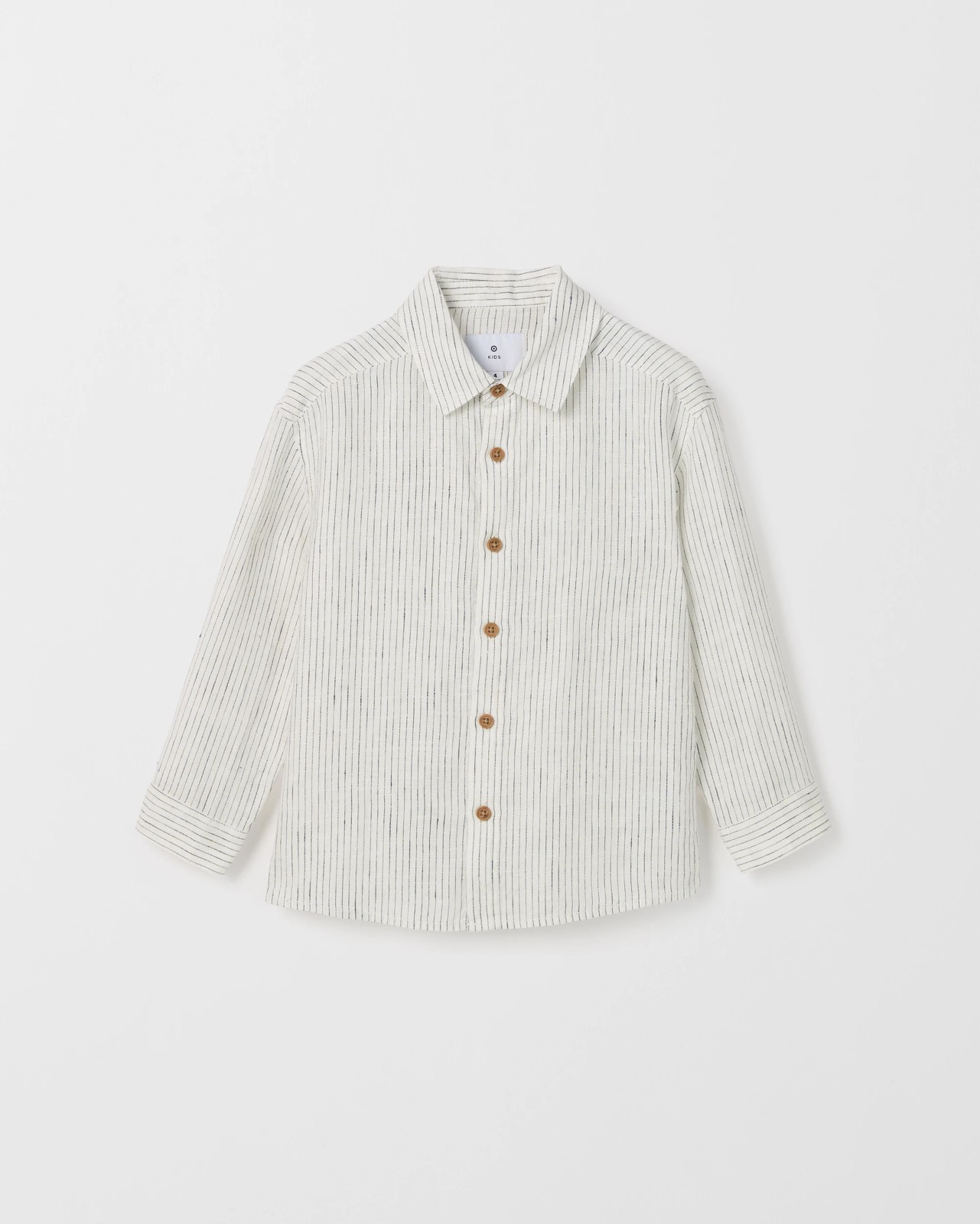 European Linen Long Sleeve Shirt - Navy Stripe 5 of 6
