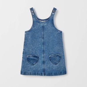 Denim Sleeveless Pinafore Dress thumbnail 2