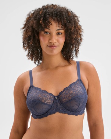 Plus Size Lace Soft Cup Underwire Bra - Adriana