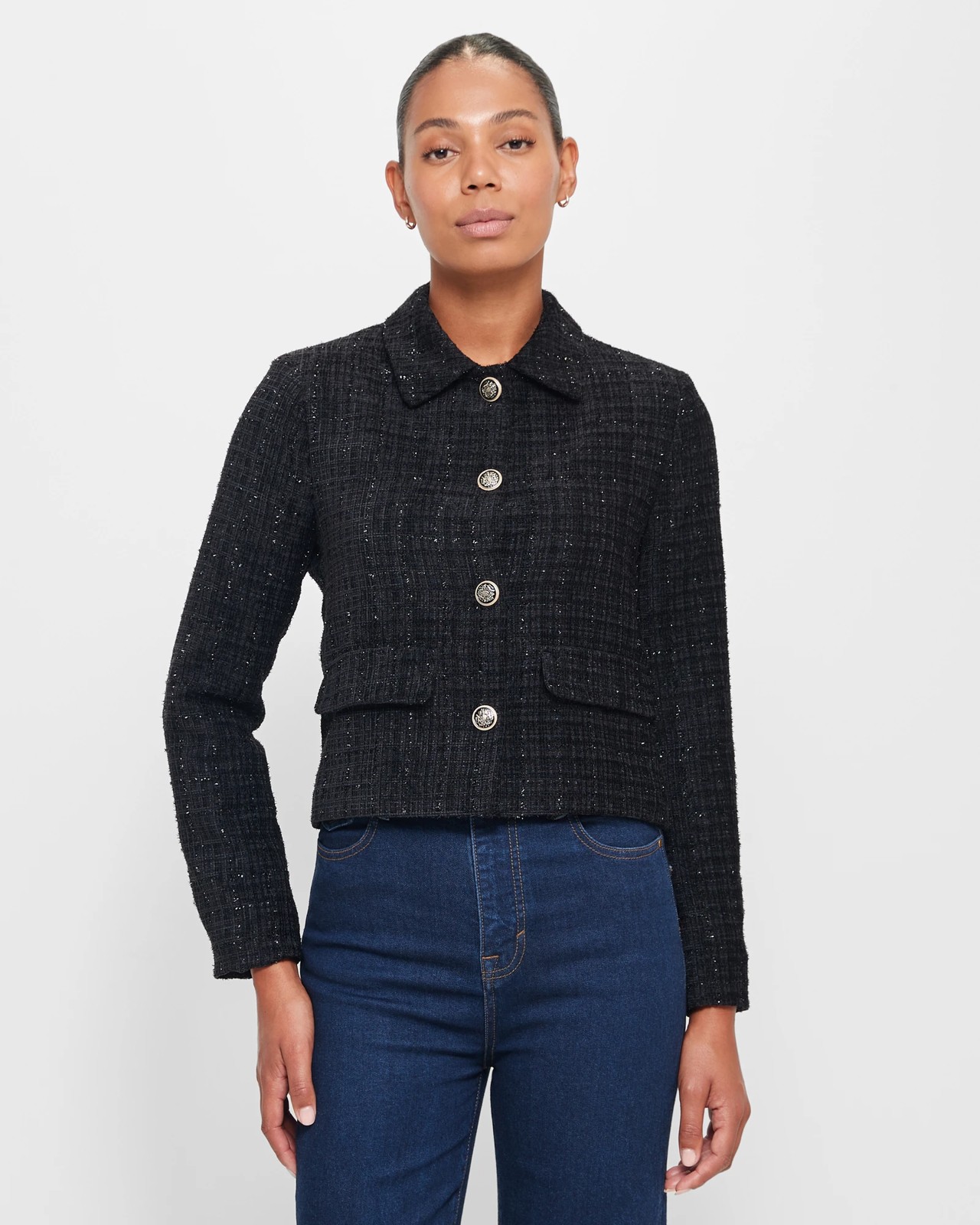 Tweed Cropped Blazer Preview Target Australia