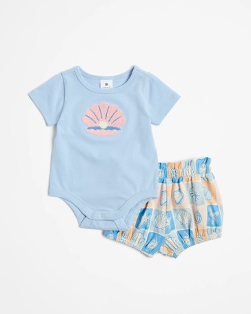 Baby Organic Cotton Bodysuit & Shorts Set