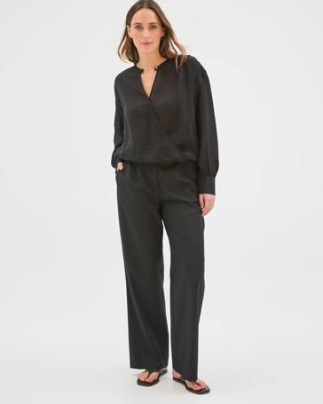 Preview Thalia Long Sleeve Wrap Front Blouson Blouse