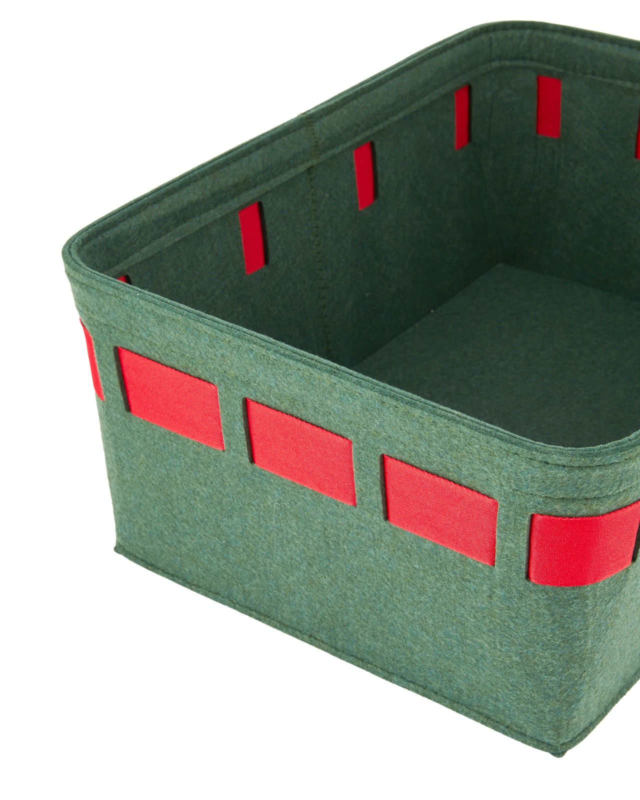 Anko Christmas Felt Basket with Bow - Green 3 of 5