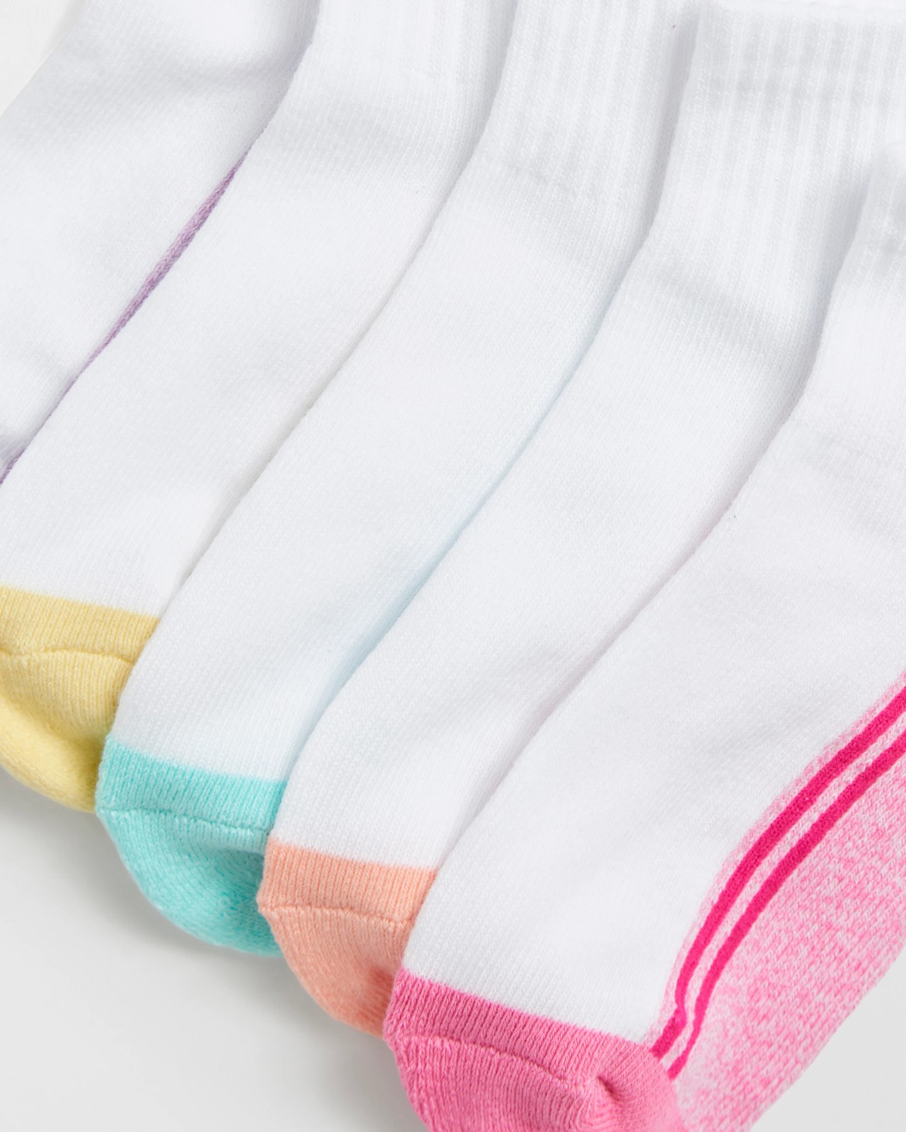 Maxx Cotton Blend 5 Pack Quarter Crew Sport Socks - White 2 of 3