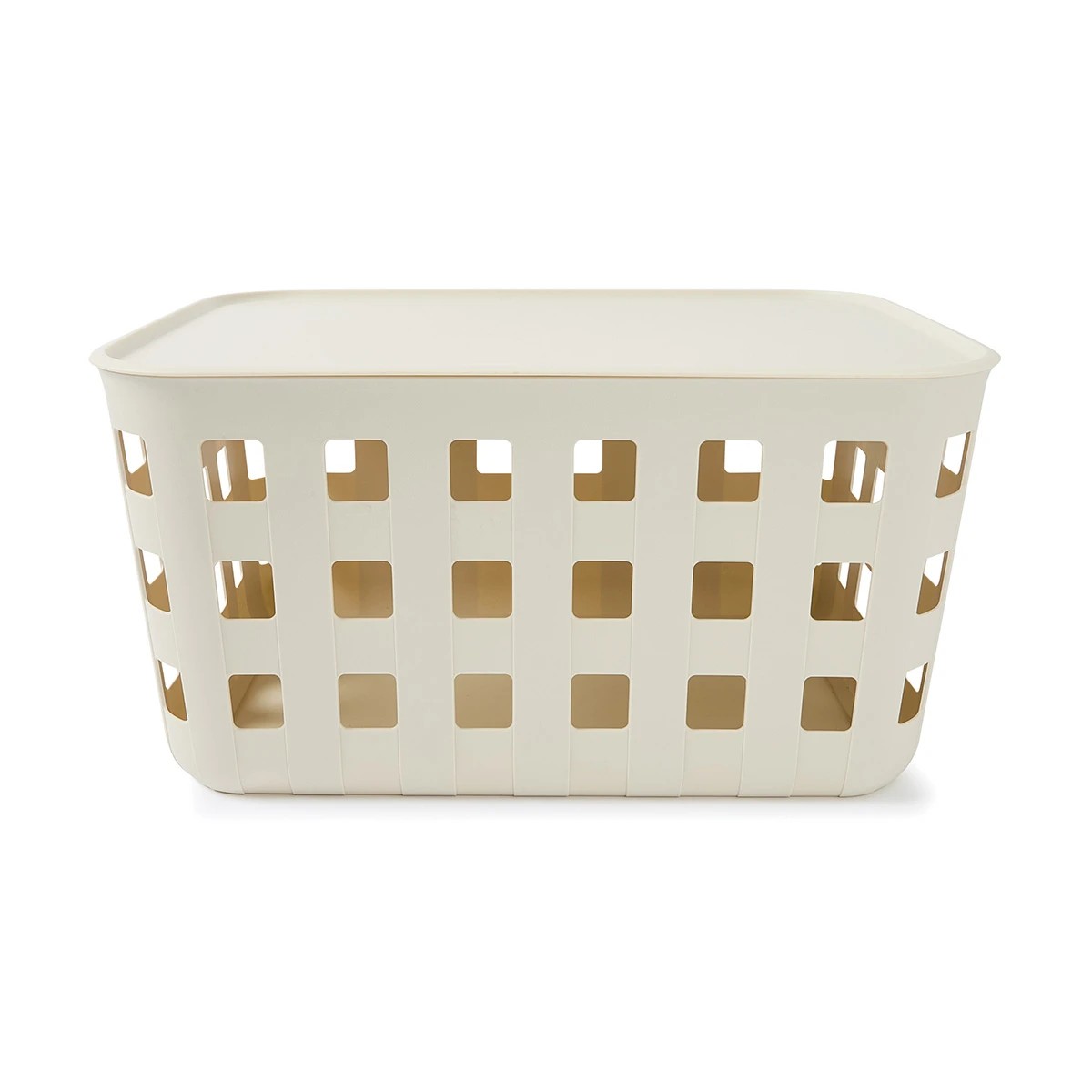 28L Rectangle Trellis Basket with Lid, Beige - Anko 4 of 5