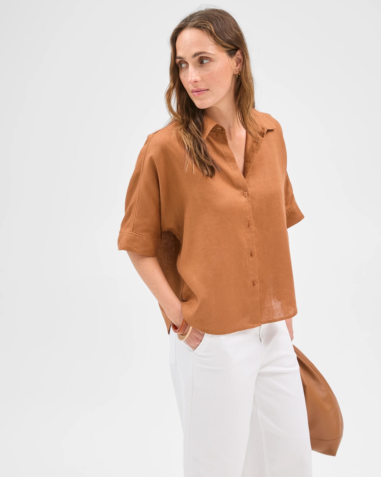 European Linen Short Sleeve Shirt - Butterscotch 4 of 6
