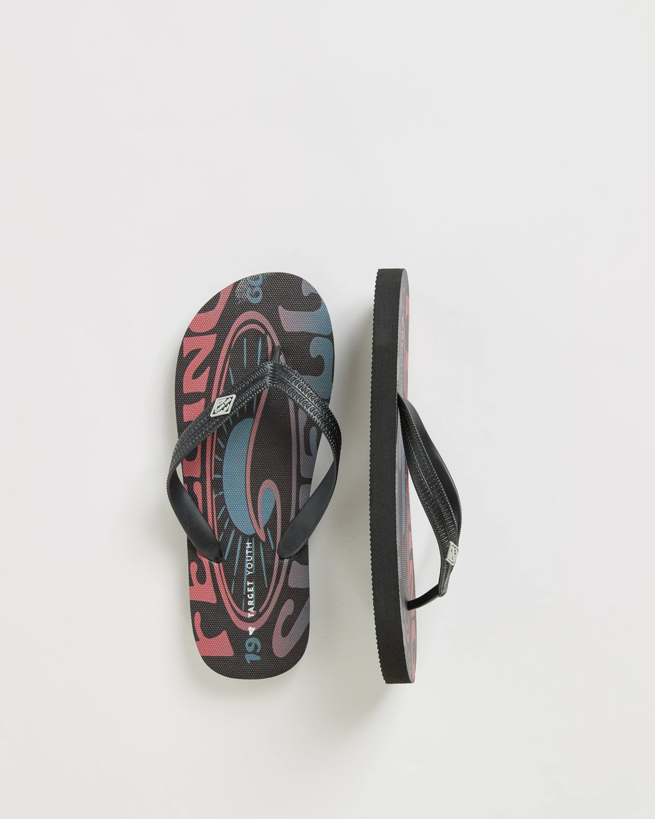 Junior/Senior Printed Thongs - Black 3 of 3