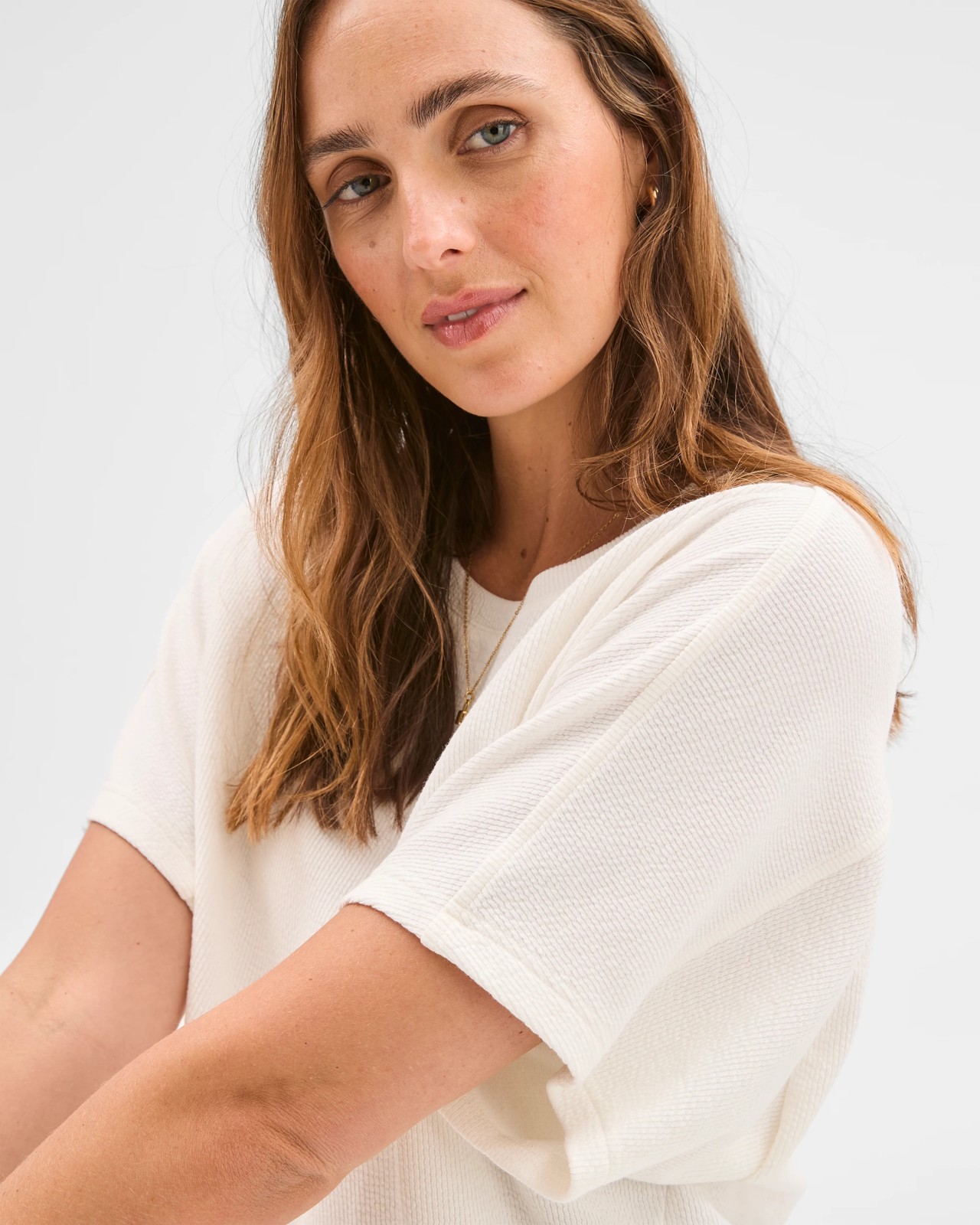 Spliced Cocoon Boxy T-Shirt - Cloud Dancer 6 of 6