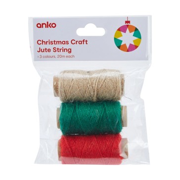 3 Pack Christmas Craft Jute String - Anko