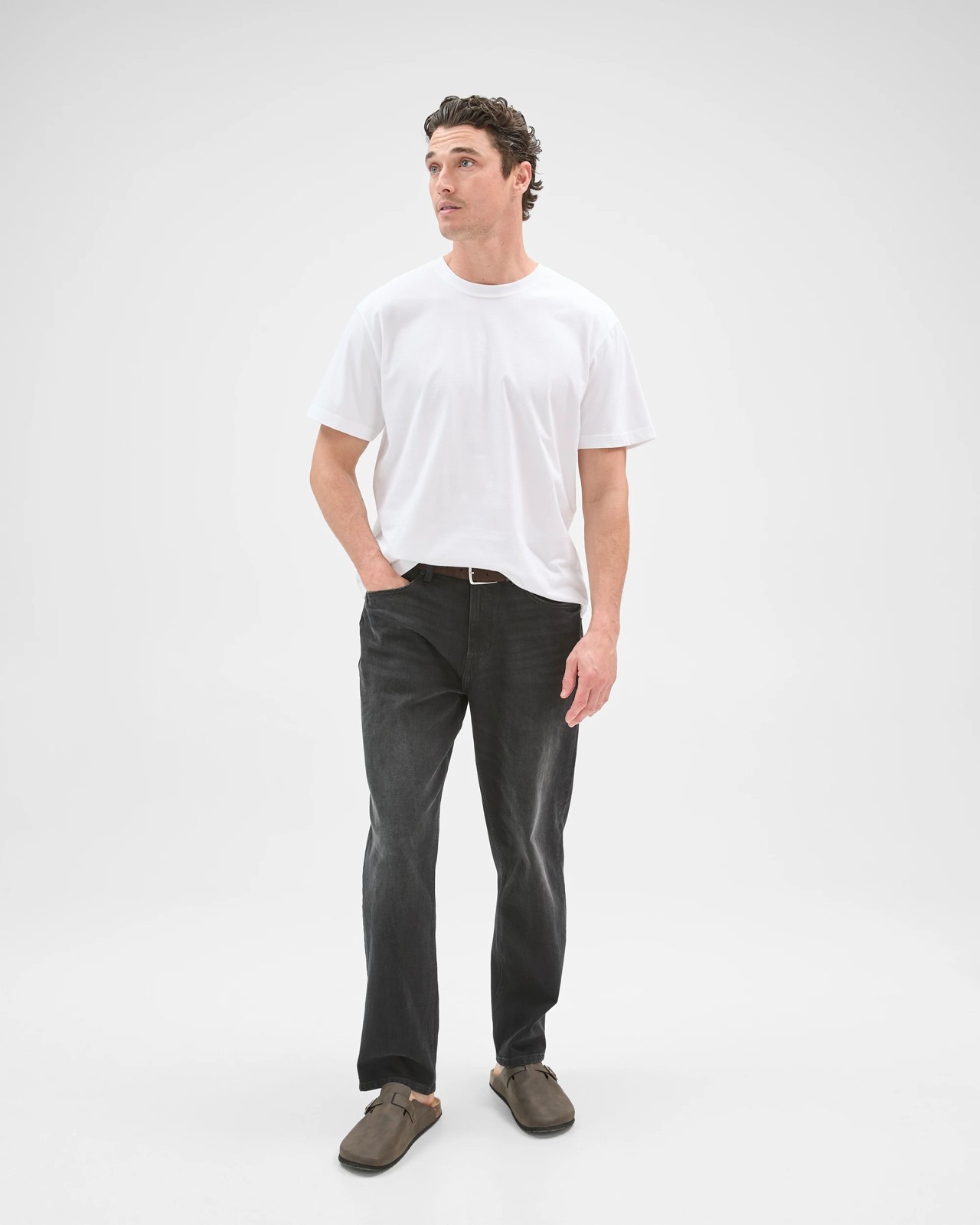 Australian Cotton Curved Hem T-Shirt - White 2 of 6