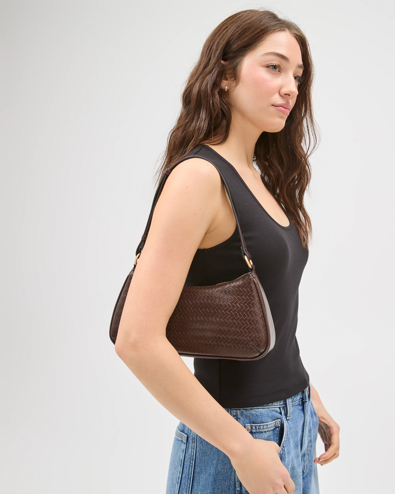 Lily Loves Australian Cotton Blend Scoop Neck Ribbed Tank Top - Black 4 of 5