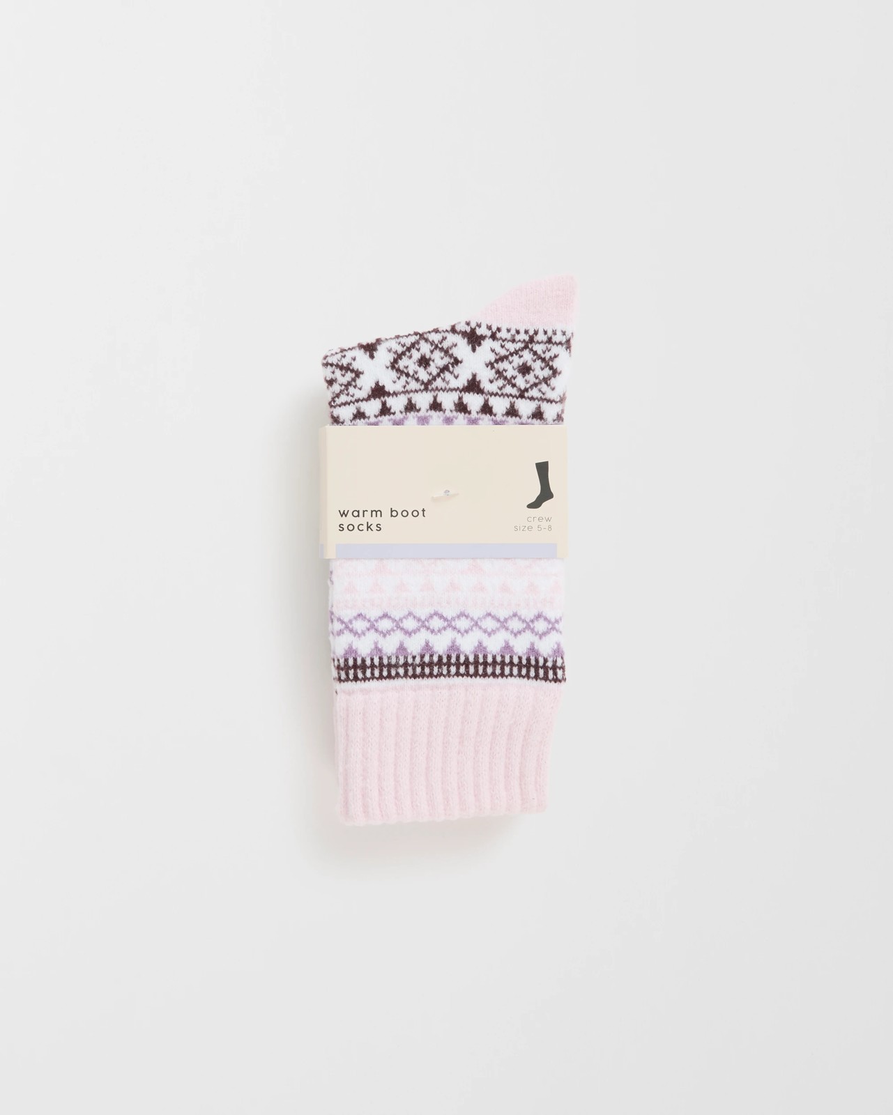 Extra Warm Crew Nordic Boot Socks - Pink 3 of 3