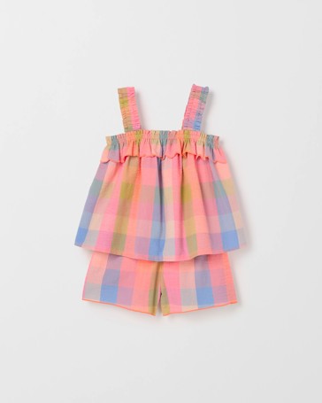 Seersucker Woven Top & Shorts Set