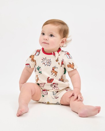 Baby Australian Cotton Christmas Romper - Christmas Icons