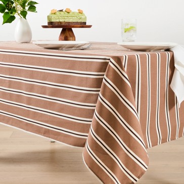 Anko Mocha Stripe Tablecloth