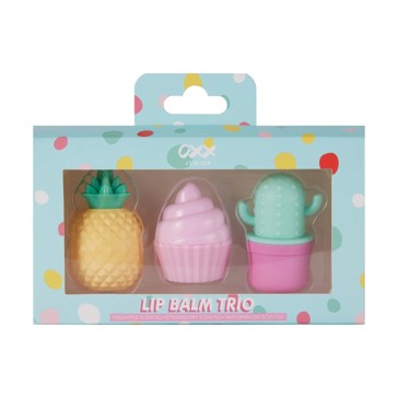 Lip Balm Trio, Pineapple, Watermelon and Strawberry Scented - OXX Junior